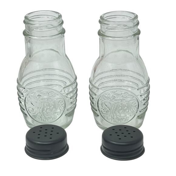 Sweet Home Clear Glass Salt & Pepper Shaker Set 4″ Tall Everyday Kitchen Use - Picture 4 of 4
